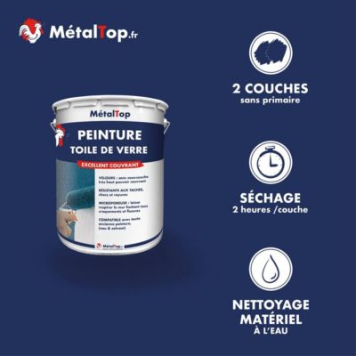 Peinture Toile De Verre - Gris noir - RAL 7021 - 5 L - Métaltop