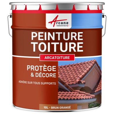 Peinture Toiture pour tuiles ou toiture en matériau poreux : ARCATOITURE Brun Orangé - RAL 8023 - 10 L - ARCANE INDUSTRIES