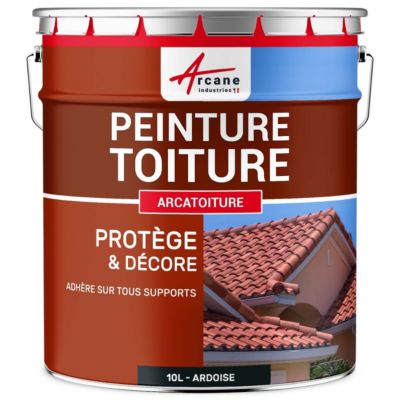 Peinture Toiture pour tuiles ou toiture en matériau poreux : ARCATOITURE Gris ardoise - RAL 7015 - 10 L - ARCANE INDUSTRIES