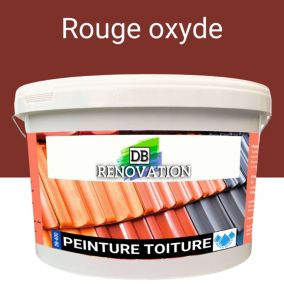 Peinture Toiture - Rénovation tuile - Rouge oxyde 12KG (jusqu'à 120m²) Haute étanchéité / Imperméabilité - DB RENOVATION