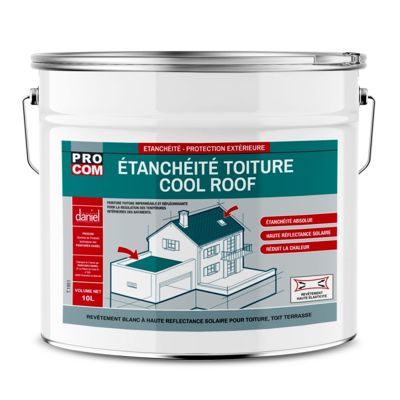 Peinture toiture étanche Cool Roof, peinture réfléchissante blanche, anti chaleur PROCOM-10-Blanc