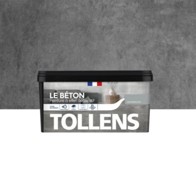 Peinture Tollens effet béton anthracite 2L