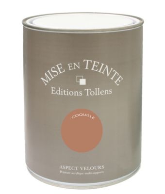 Peinture Tollens Mise en teinte murs, meubles et boiseries marron coquille 1L