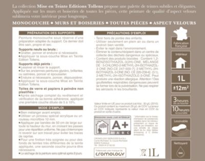 Peinture Tollens Mise en teinte murs, meubles et boiseries vert tilleul 1L