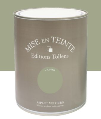 Peinture Tollens Mise en teinte murs, meubles et boiseries vert tilleul 1L