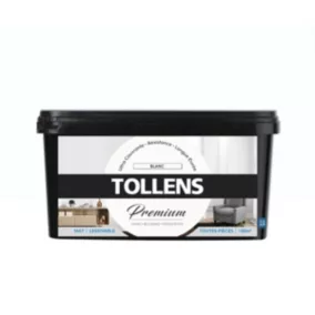Peinture Tollens premium murs, boiseries et radiateurs blanc mat 2,5L