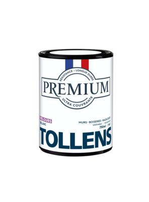 Peinture Tollens premium murs, boiseries et radiateurs blanc velours 750ml