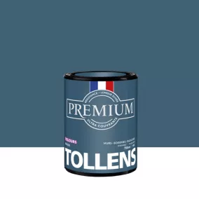 Peinture Tollens premium murs, boiseries et radiateurs bleu paon velours 750ml