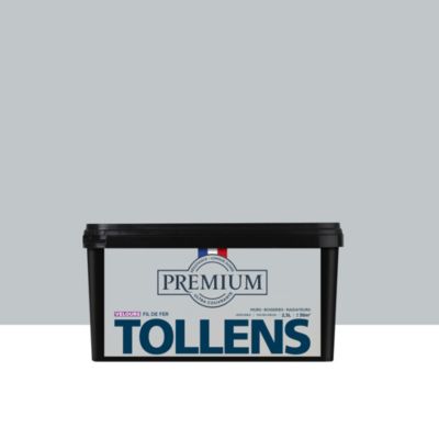 Peinture Tollens premium murs, boiseries et radiateurs reflets gris mat 2,5L