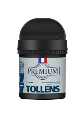 Peinture Tollens premium murs, boiseries et radiateurs gris fil de fer velours 50ml