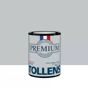 Peinture Tollens premium murs, boiseries et radiateurs gris fil de fer velours 750ml