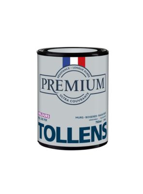 Peinture Tollens premium murs, boiseries et radiateurs gris fil de fer velours 750ml