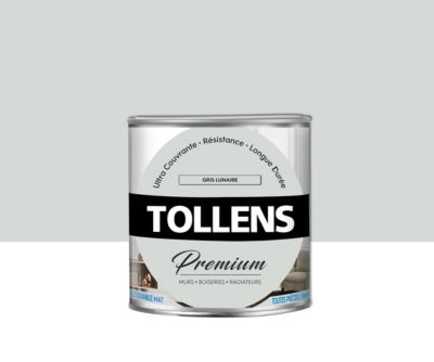 Peinture Tollens premium murs, boiseries et radiateurs gris lunaire mat 0,75L