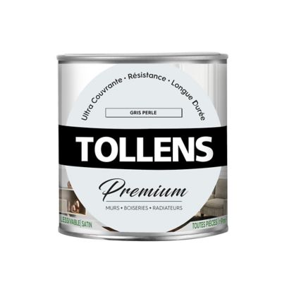 Peinture Tollens Premium Murs Boiseries Et Radiateurs Gris Perle Satin 0 75l Castorama