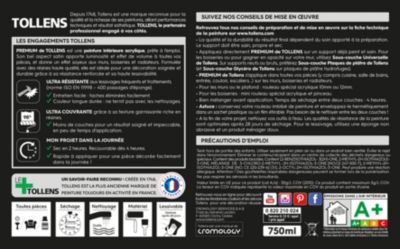 Peinture Tollens premium murs, boiseries et radiateurs gris perlé satin 0,75L