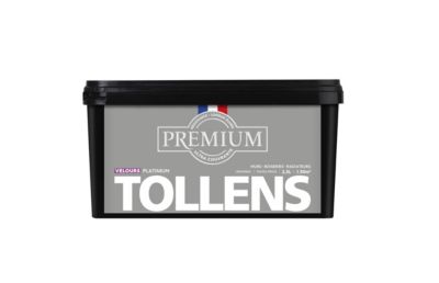 Peinture Tollens premium murs, boiseries et radiateurs gris platinium velours 2,5L