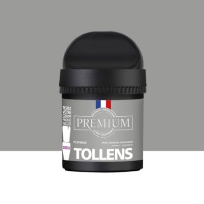 Peinture Tollens premium murs, boiseries et radiateurs gris platinium velours 50ml