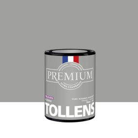 Peinture Tollens premium murs, boiseries et radiateurs gris platinium velours 750ml