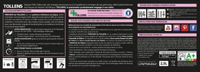 Peinture Tollens premium murs, boiseries et radiateurs gris subtil satin 2,5L