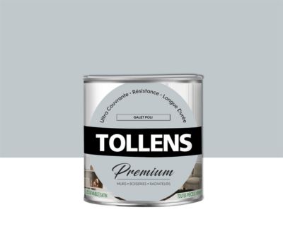 Peinture Tollens premium murs, boiseries et radiateurs gris tendre satin 0,75L