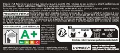 Peinture Tollens premium murs, boiseries et radiateurs jaune pastel velours 50ml