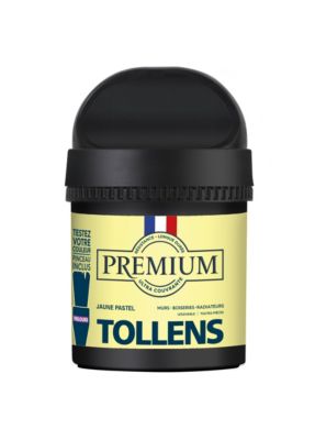Peinture Tollens premium murs, boiseries et radiateurs jaune pastel velours 50ml