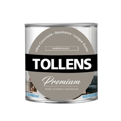 Peinture Tollens premium murs, boiseries et radiateurs marron glacé mat 0,75L