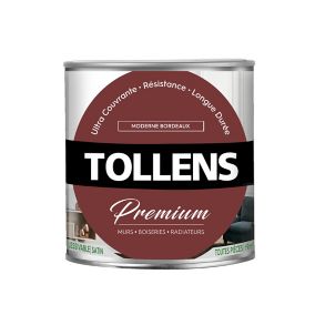 Peinture Tollens premium murs, boiseries et radiateurs moderne bordeaux satin 0,75L