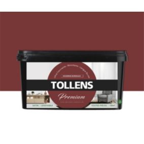 Peinture Tollens premium murs, boiseries et radiateurs moderne bordeaux satin 2,5L