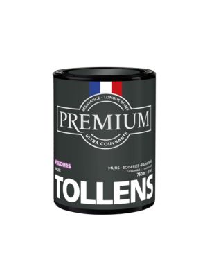 Peinture Tollens premium murs, boiseries et radiateurs noir noir velours 750ml