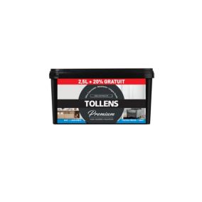 Peinture Tollens premium murs, boiseries et radiateurs papier de soie mat 2,5L +20% gratuit