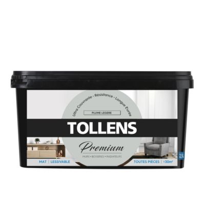 Peinture Tollens premium murs, boiseries et radiateurs plume légère mat 2,5L