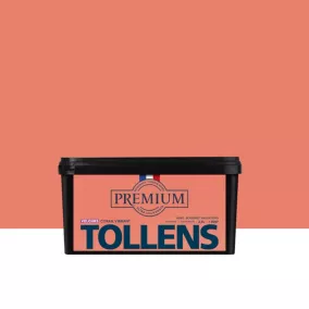 Peinture Tollens premium murs, boiseries et radiateurs rose corail vibrant velours 2,5L
