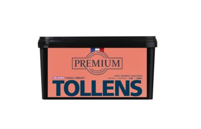 Peinture Tollens premium murs, boiseries et radiateurs rose corail vibrant velours 2,5L