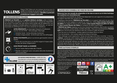 Peinture Tollens premium murs, boiseries et radiateurs rose millennials mat 0,75L