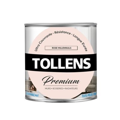 Peinture Tollens premium murs, boiseries et radiateurs rose millennials mat 0,75L