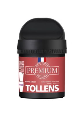 Peinture Tollens premium murs, boiseries et radiateurs rouge amour velours 50ml