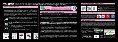 Peinture Tollens premium murs, boiseries et radiateurs satin noir 2,5L +20% gratuit