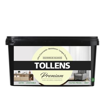 Peinture Tollens premium murs, boiseries et radiateurs souvenirs de vacances satin 2,5L