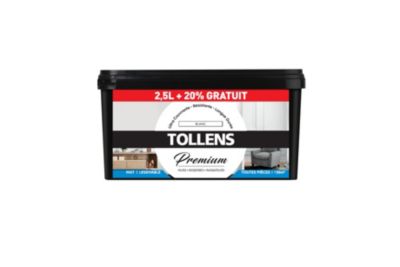 Peinture Tollens premium murs, boiseries et radiateurs Tollens blanc mat 2,5L +20% gratuit