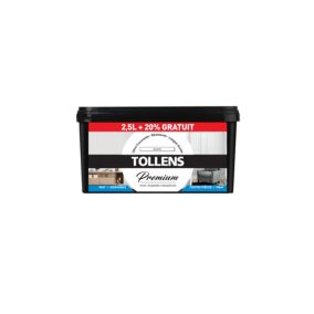 Peinture Tollens premium murs, boiseries et radiateurs Tollens blanc mat 2,5L +20% gratuit