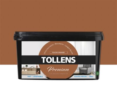 Peinture Tollens premium murs, boiseries et radiateurs touche orangée mat 2,5L