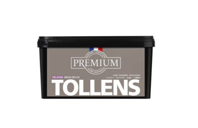Peinture Tollens premium murs, boiseries et radiateurs velours marron brun délice 2,5L