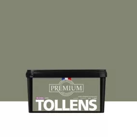 Peinture Tollens premium murs, boiseries et radiateurs velours vert kaki 2,5L