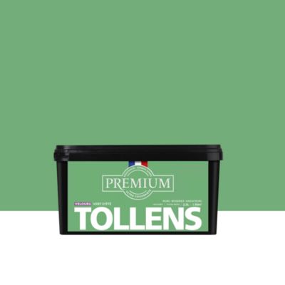 Peinture Tollens premium murs, boiseries et radiateurs vert d'été velours 2,5L