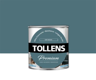 Peinture Tollens premium murs, boiseries et radiateurs vert design mat 0,75L
