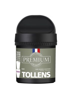 Peinture Tollens premium murs, boiseries et radiateurs vert kaki velours 50ml