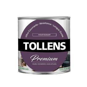 Peinture Tollens premium murs, boiseries et radiateurs violet élégant satin 0,75L