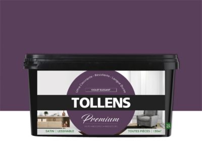 Peinture Tollens premium murs, boiseries et radiateurs clair de lune satin 2,5L