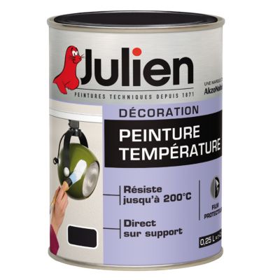 Peinture tuyauterie et chauffage métaux ferreux, cuivre, alu Julien brillant blanc 250ml Castorama